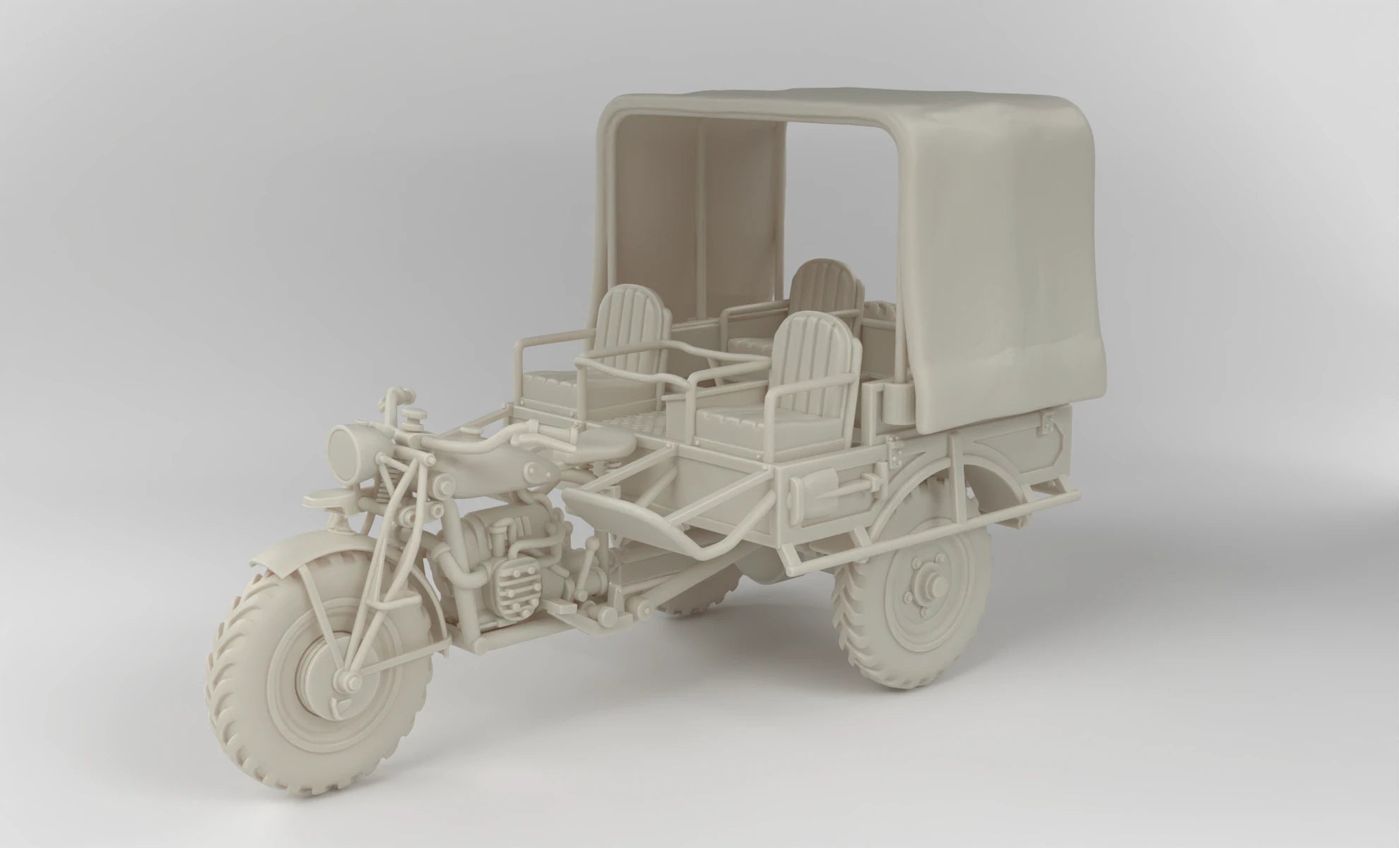 1/6 Belgium Tricycle FN Tricar T3 (4 seat) Set 3dspro