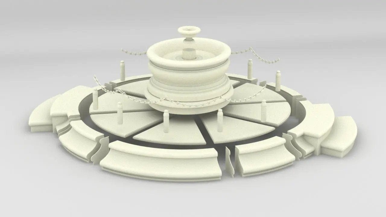 1/6 Czechoslovak Fountain, chateau Zákupy Kit - distefan 3d print