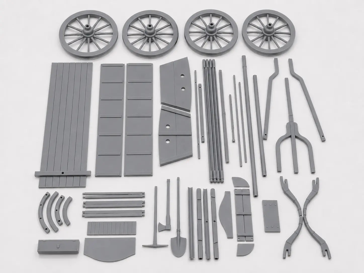 1/6 Horse-Drawn "National Vehicle" Farm Cart Set (150+ Pieces)- distefan 3d print