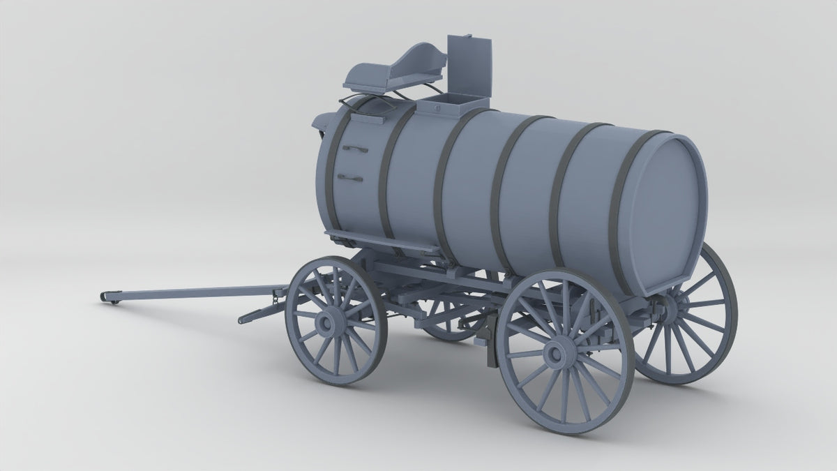 1/6 Horse-Drawn Water Wagon Set - distefan 3d print