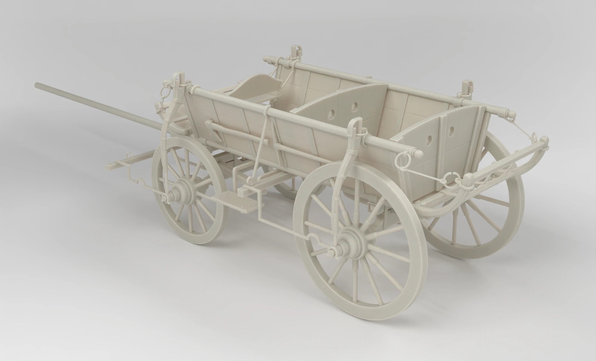 1/6 Horse-Drawn "National Vehicle" Farm Cart Set (150+ Pieces)- distefan 3d print