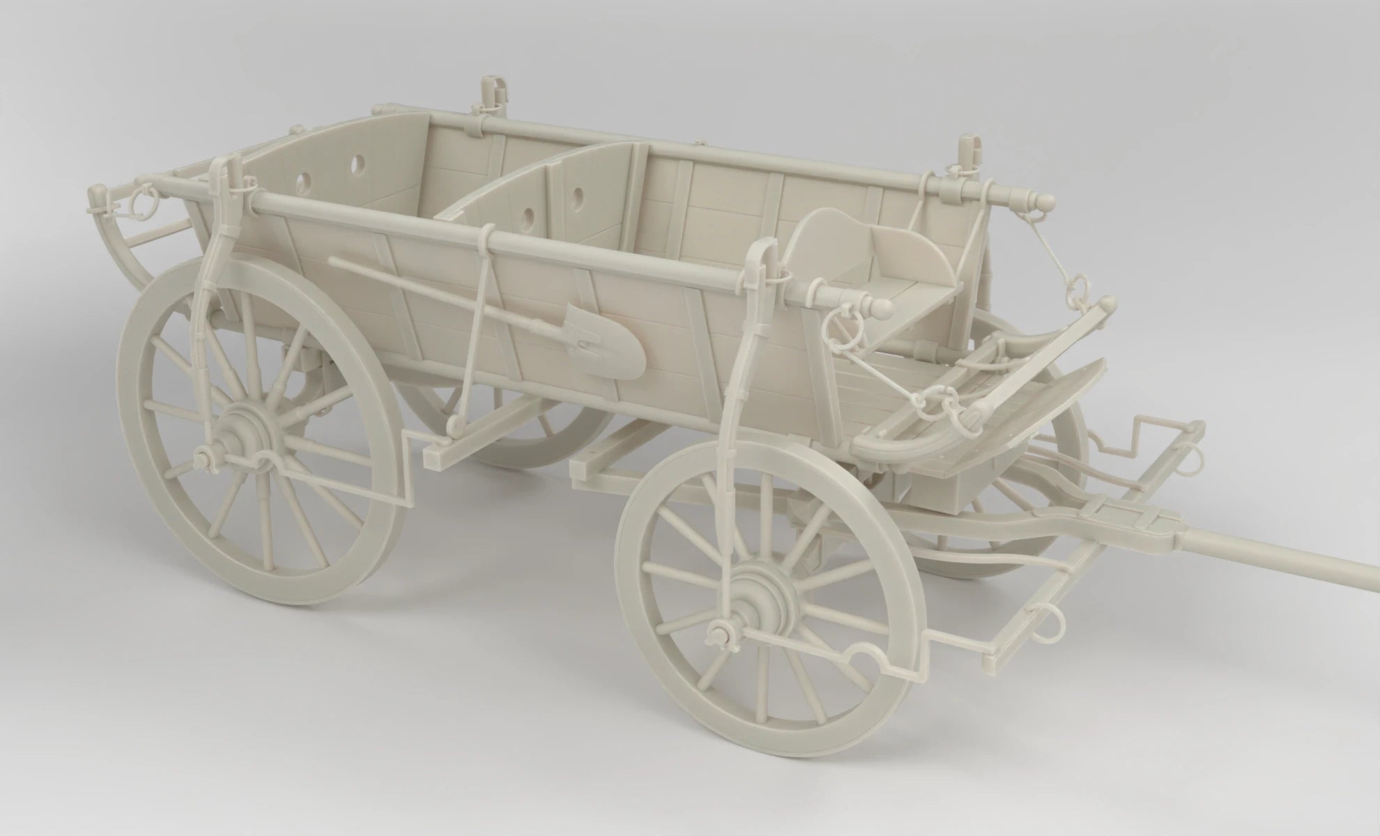 1/6 Horse-Drawn "National Vehicle" Farm Cart Set (150+ Pieces)- distefan 3d print