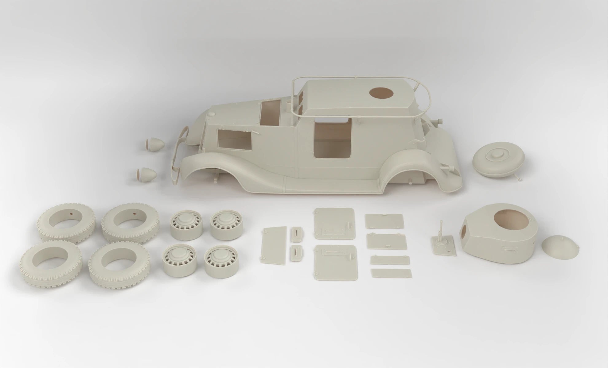 1/6 Russian BA20 Armor Car Set 3dspro