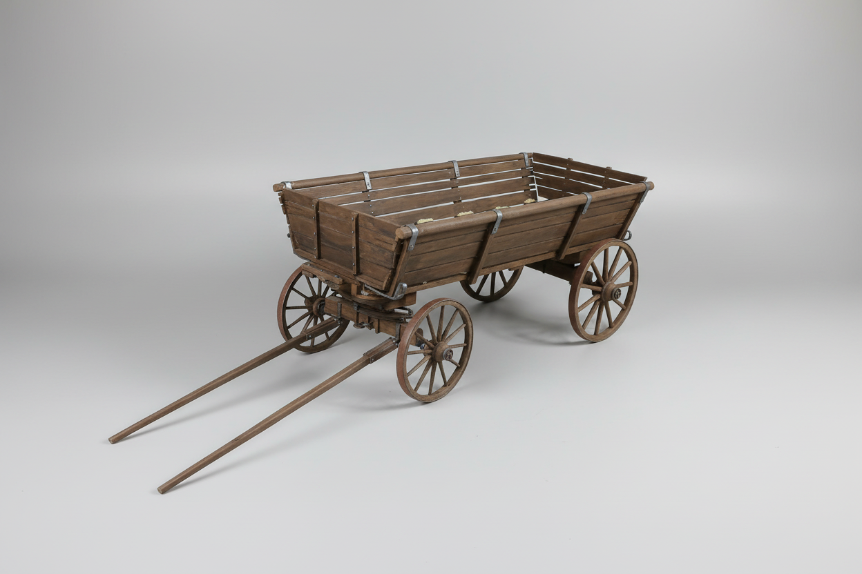 1/6 Russian Wooden Wagon (Telega) Cart Set 3dspro