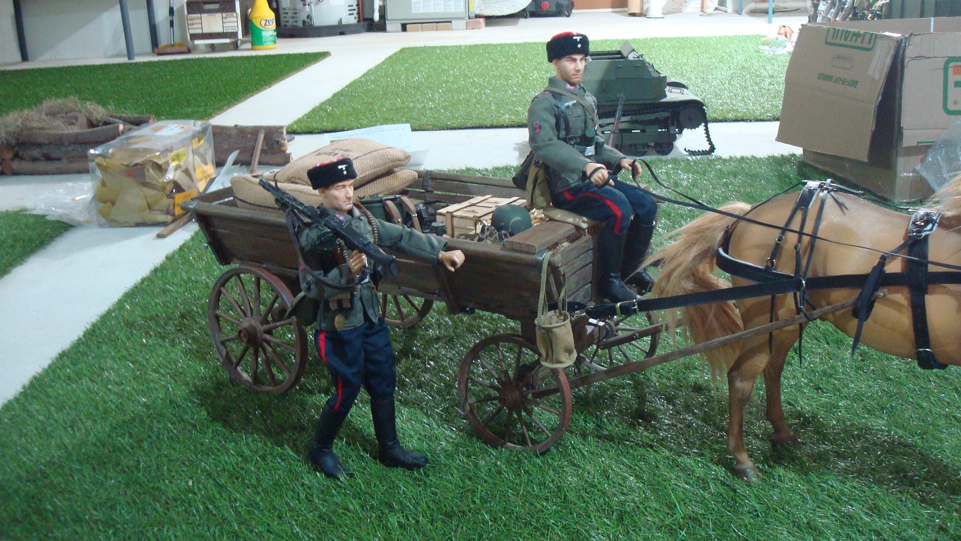 1/6 Russian Wooden Wagon (Telega) Cart Set 3dspro