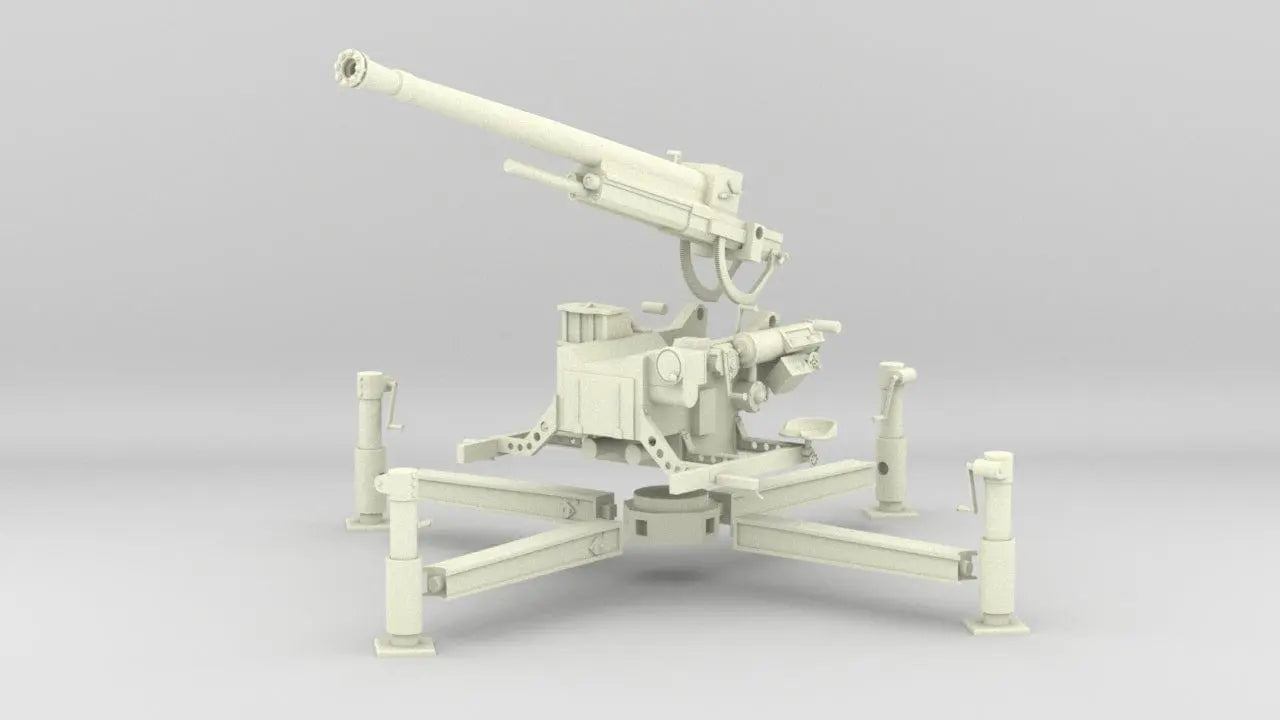 1/6 Skoda 75mm Model 1937 AA Cannon Kit - distefan 3d print