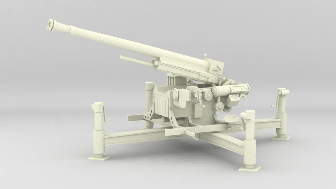 1/6 Skoda 75mm Model 1937 AA Cannon Kit - distefan 3d print