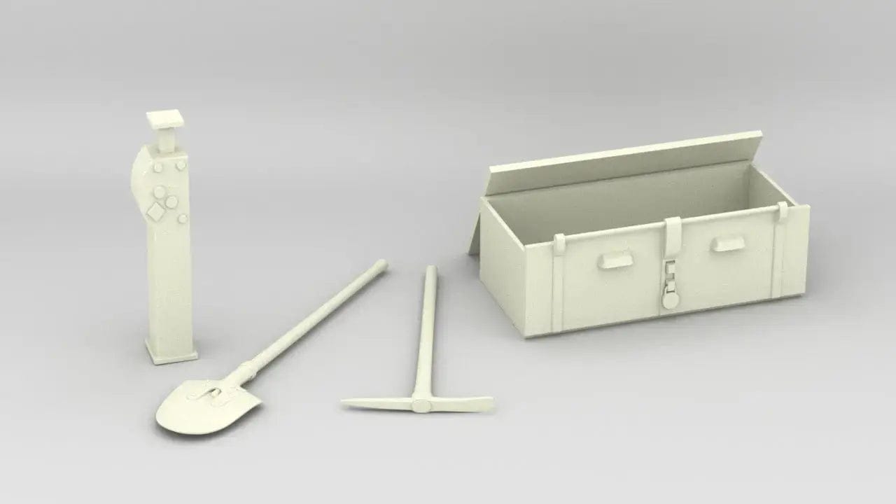 1/6 WWII German Army Tools Set - distefan 3d print