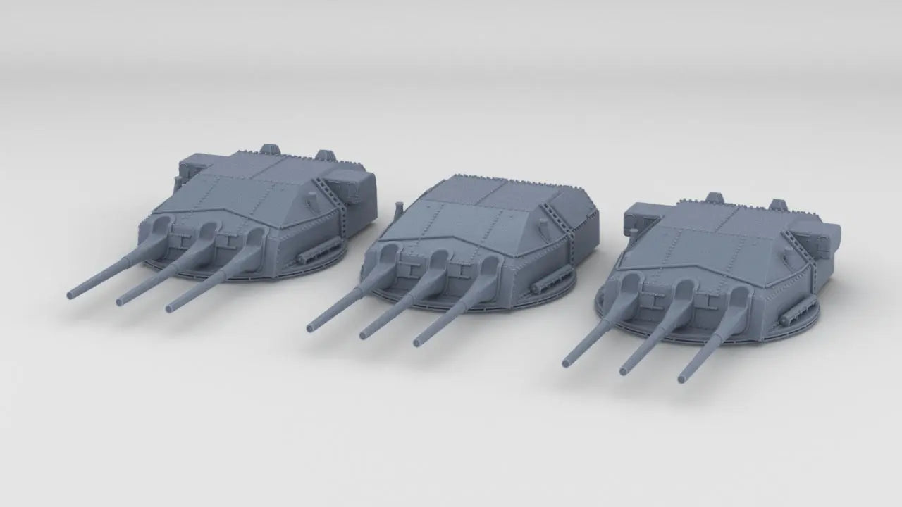 1/600 DKM Scharnhorst 28cm SK C/34 Turret Set (3pcs) - distefan 3d print