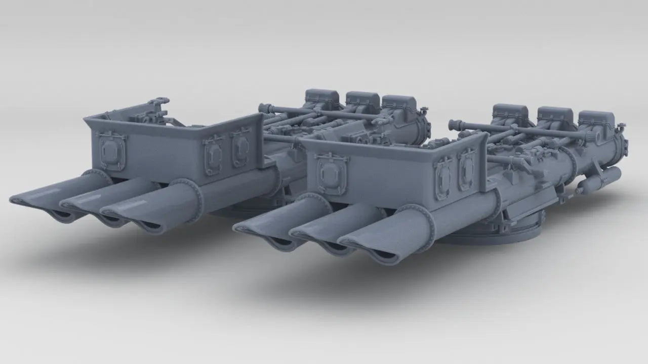 1/600 DKM Triple Torpedo Launcher Set (2pcs) Resin3Dinteractive