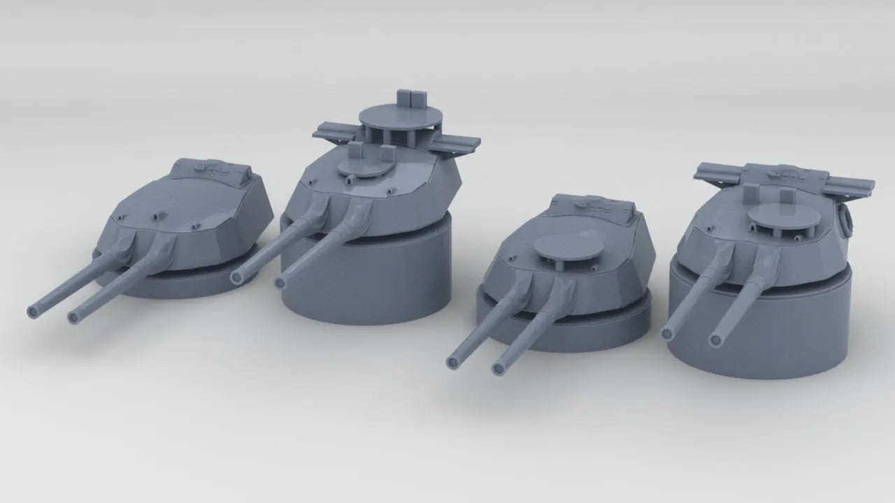 1/600 HMS Barham Twin 15-inch (381 mm) Guns Set v2 Resin3Dinteractive