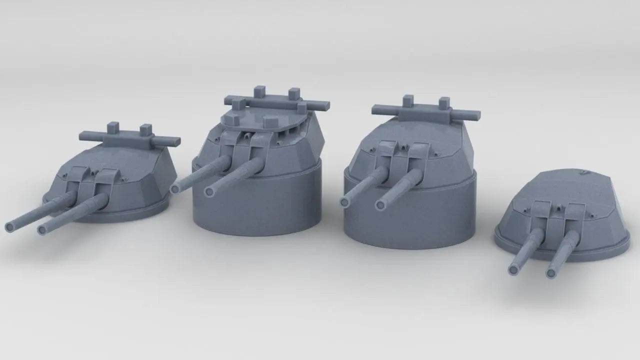 1/600 HMS Vanguard Twin 15-inch (381 mm) Turrets Set - distefan 3d print