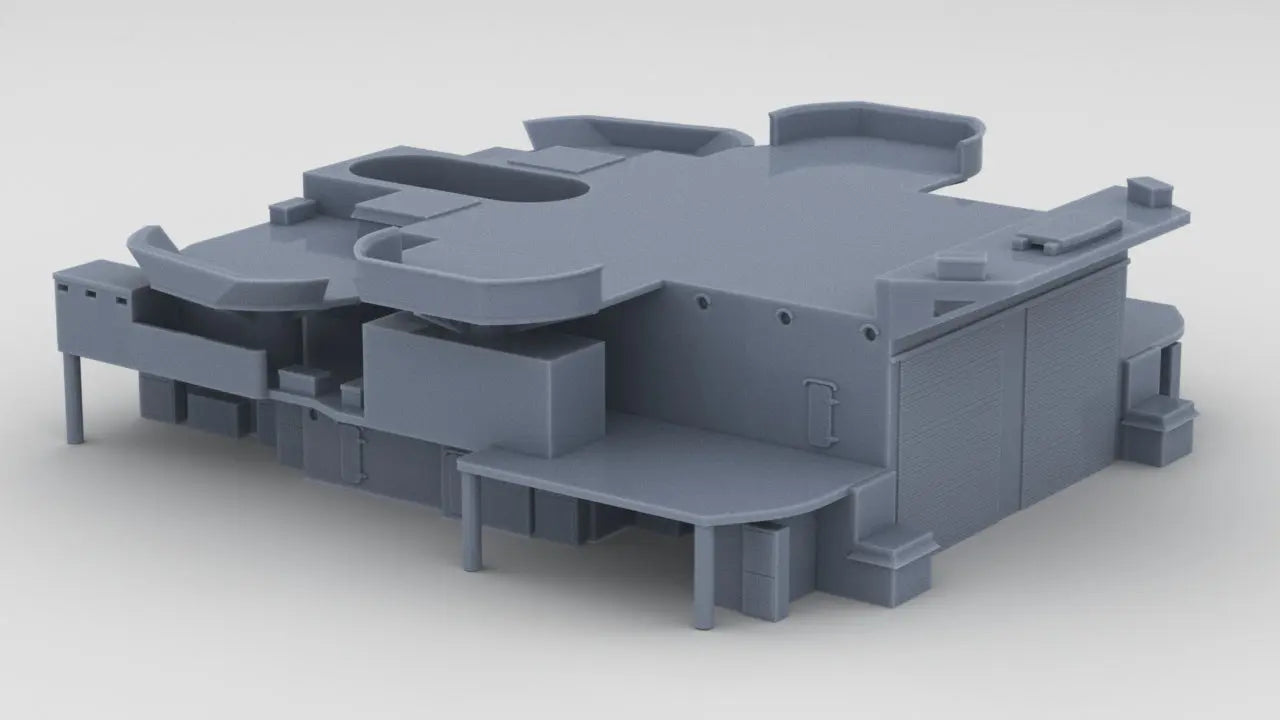 1/600 HMS Warspite Superstructure Hangars Resin3Dinteractive