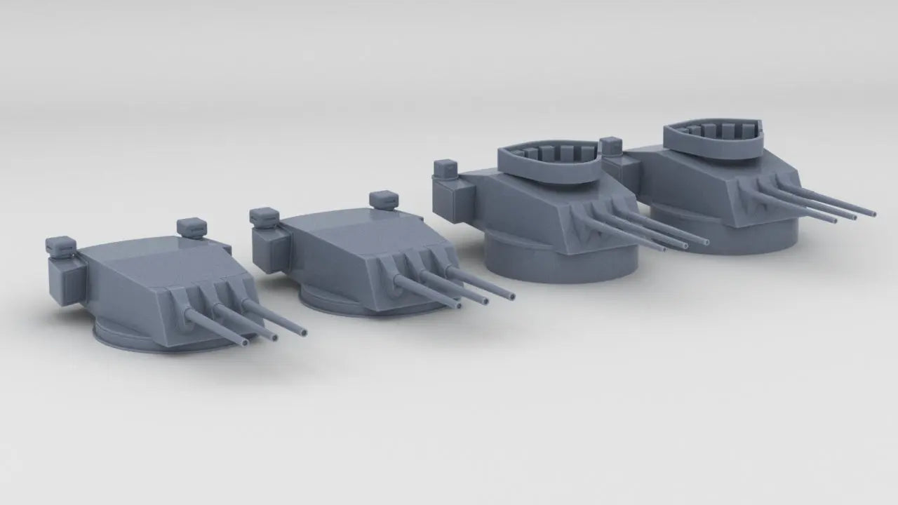 1/600 Italian Roma 152mm (6in) Turret Set (4pcs) Resin3Dinteractive
