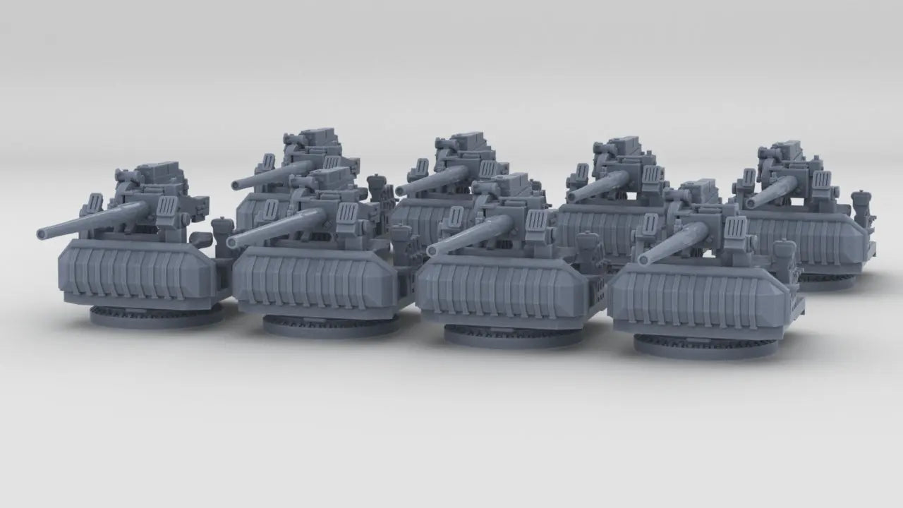 1/600 USN Single 5-inch (127 mm) 38 Cal. Gun Set (8pcs) Resin3Dinteractive