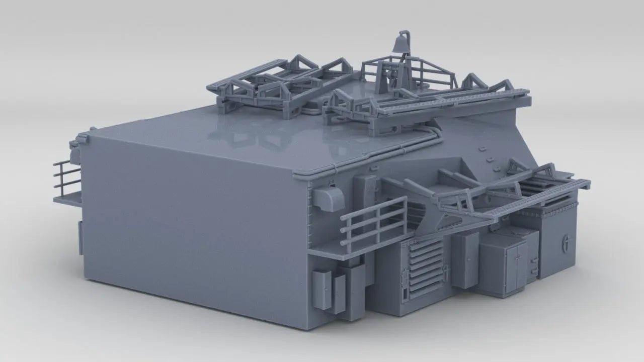 1/600 DKM Bismarck Aft Double Hangar - distefan 3d print