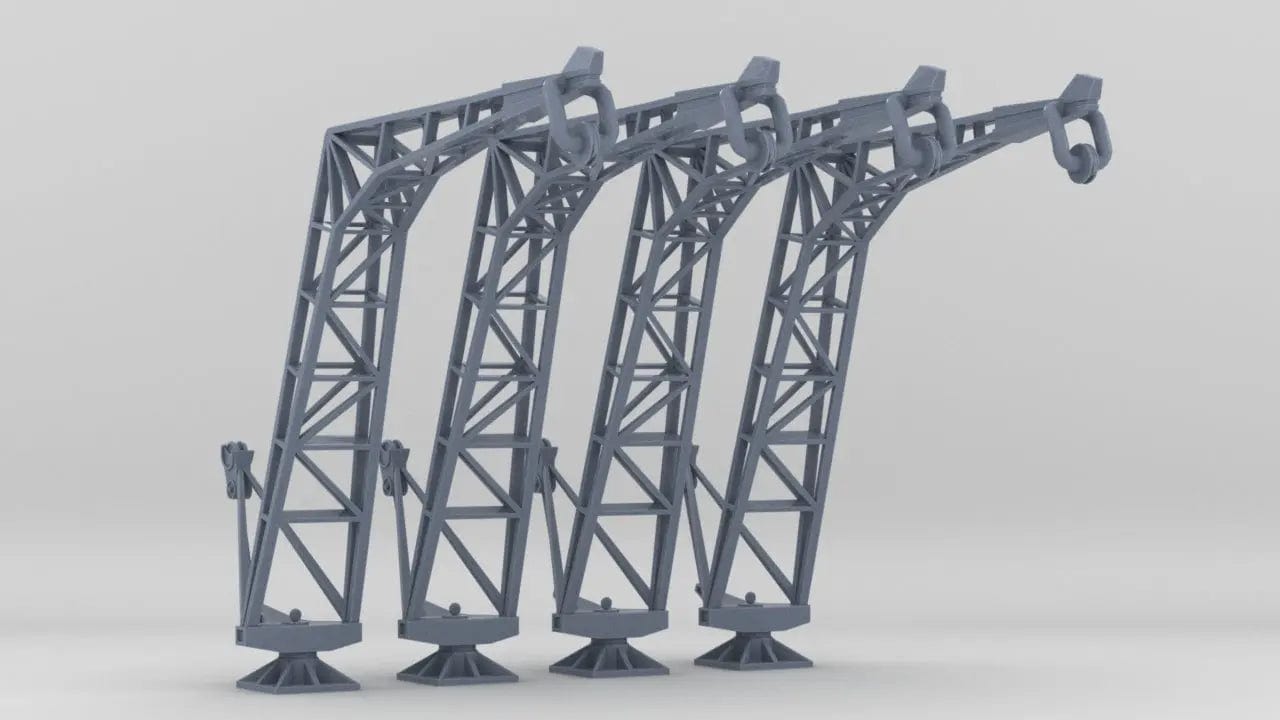 1/600 USN Aircraft Crane Set (4pcs) - distefan 3d print