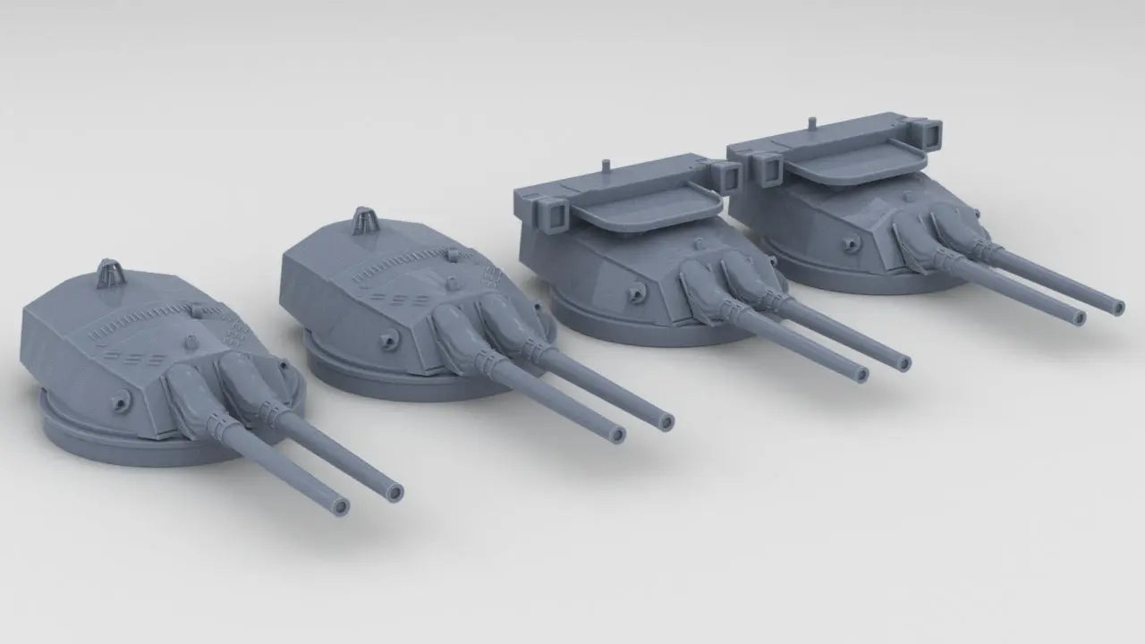 1/700 IJN 41 cm/45 3rd Year Type Naval Gun Set (4pcs) - distefan 3d print