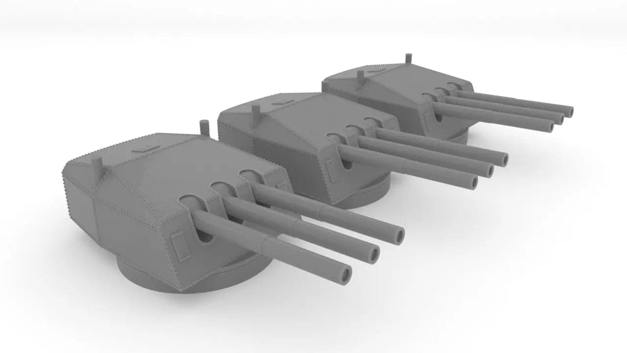 1/700 DKM Cruiser 15 cm/60 (5.9") SK C/25 Turret Set (3 pcs) - distefan 3d print