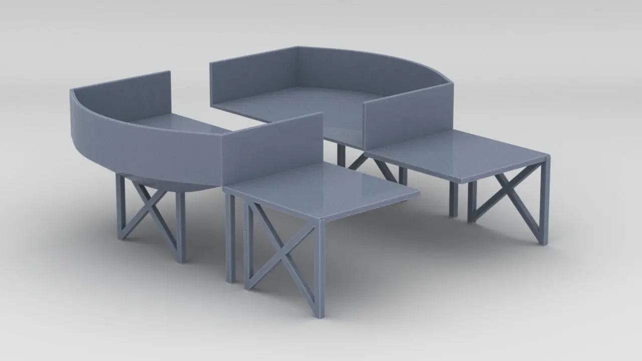 1/700 HMS Exeter Amidships Twin Mounts Platform Set - distefan 3d print