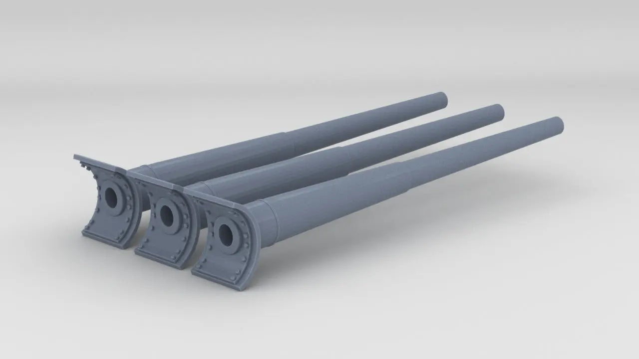 1/72 DKM 28cm SK C/34 Naval Turret "Caesar" Barrels Set (3pcs) - distefan 3d print