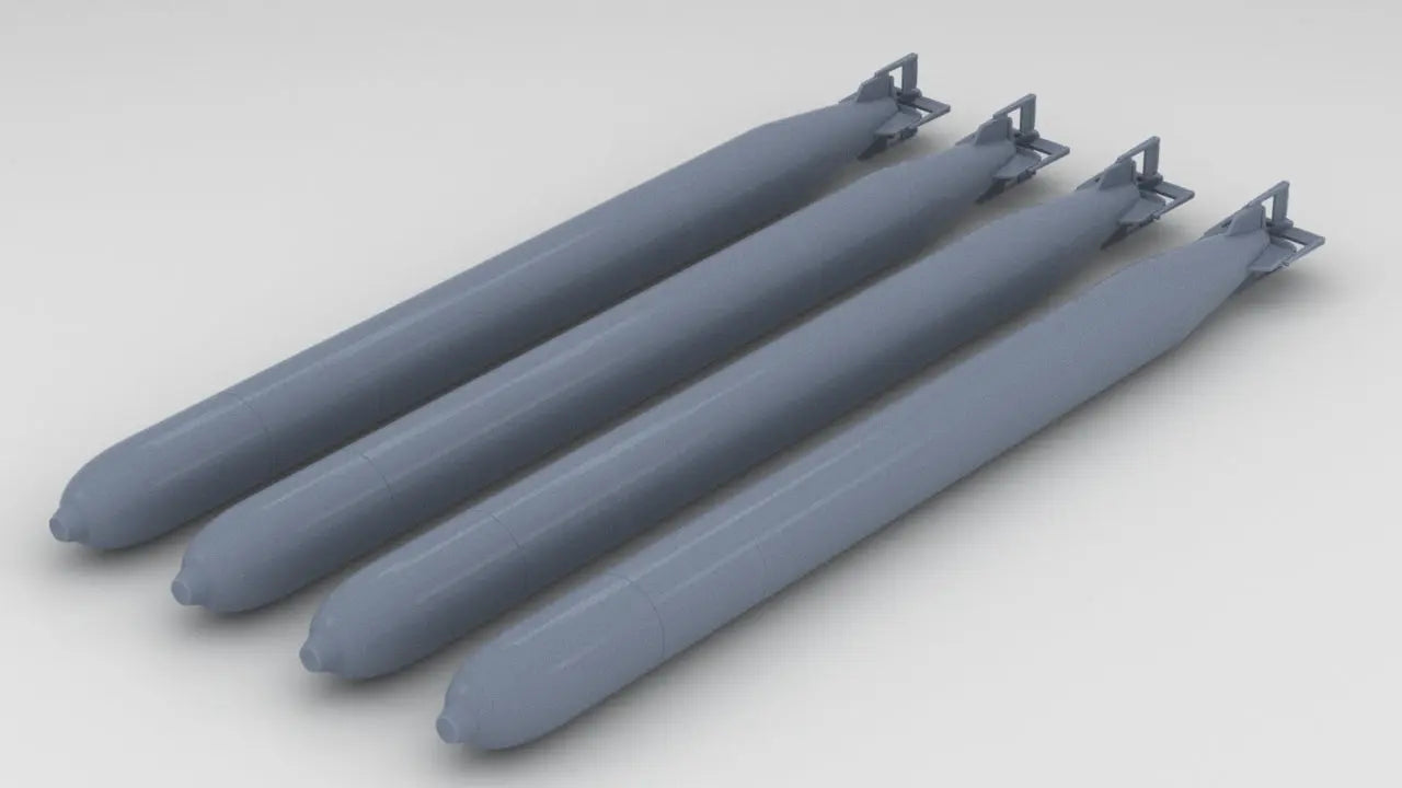 1/72 DKM G7 Torpedo (21 in) Set (4pcs) Resin3Dinteractive