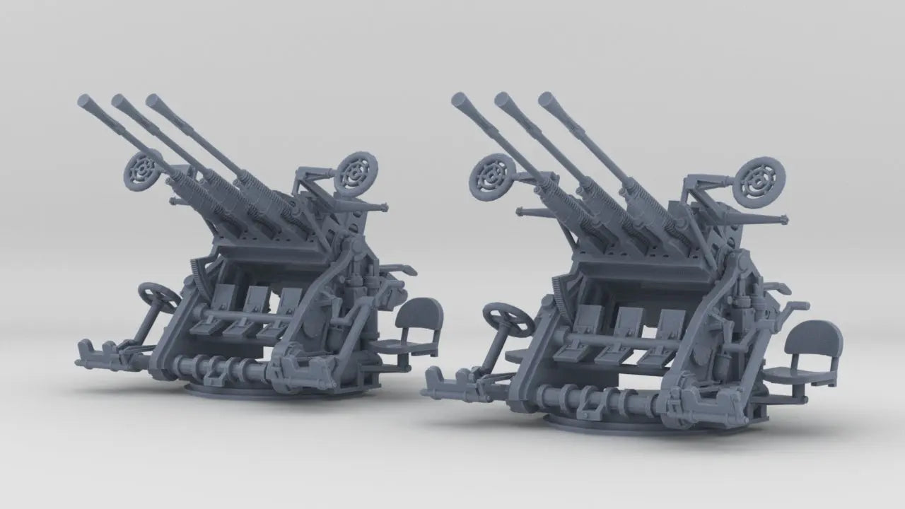 1/72 IJN Type 95 25mm Triple MG w/o Shield Elevated Set (2pcs) Resin3Dinteractive
