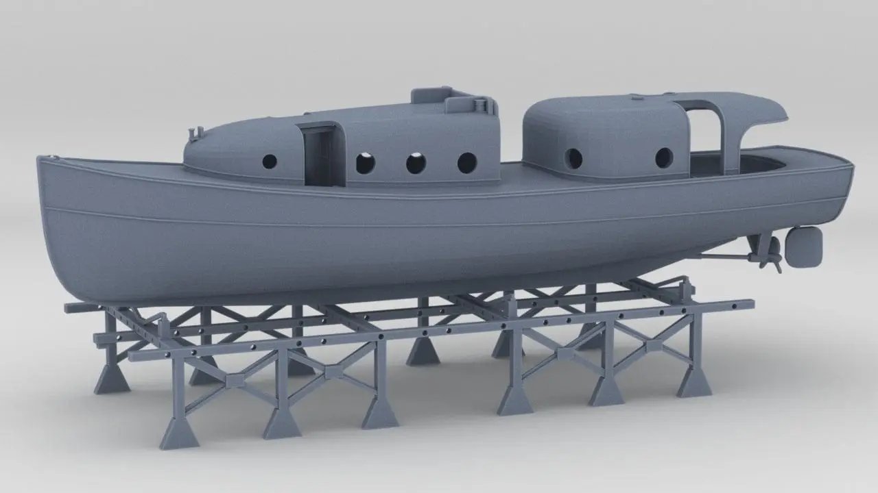 1/72 USN Admirals Boat w/ Cradles Set - distefan 3d print