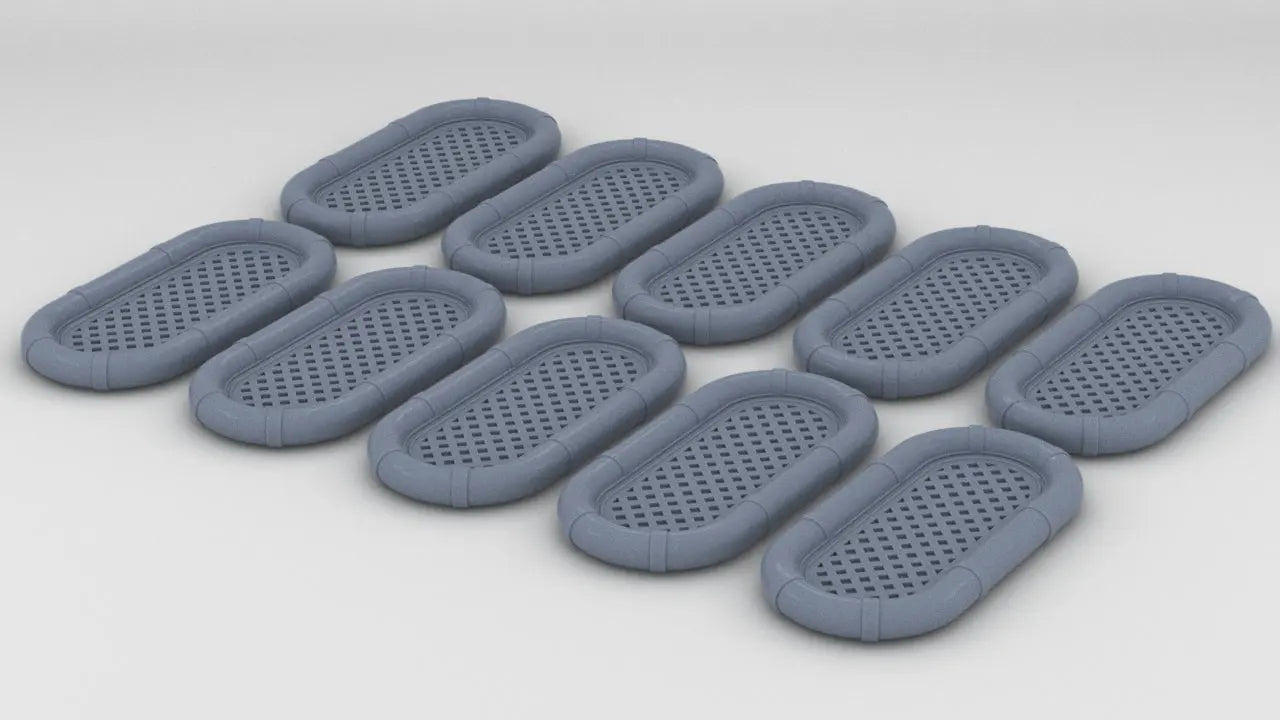 1/72 USN Life Raft Oval Set (10pcs) - distefan 3d print