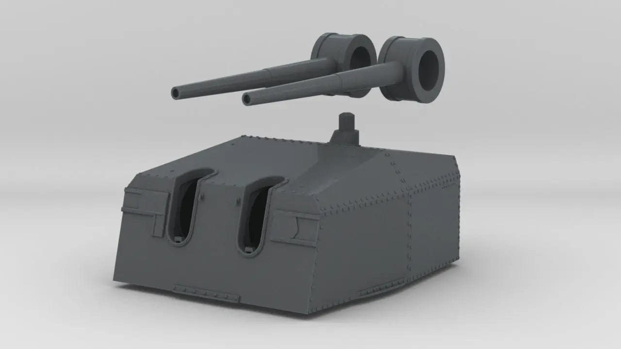 1/72 DKM 15cm/55 (5.9inch) SK C/28 Twin Turret - distefan 3d print