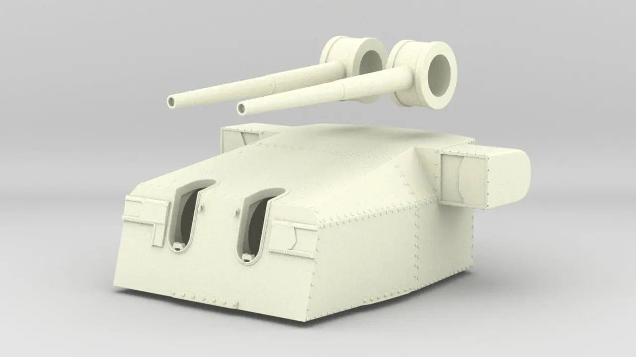 1/72 DKM 15cm/55 (5.9inch) SK C/28 Twin Turret w/ RF - distefan 3d print