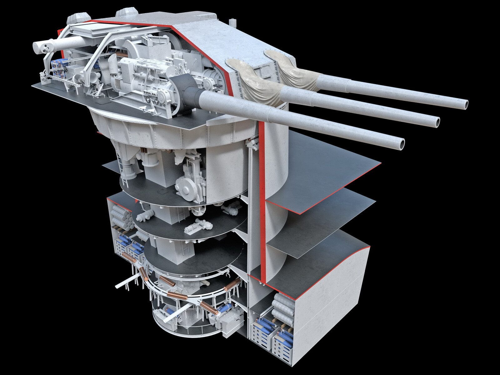 1/72 DKM 28cm SK C/34 Naval Turret "Caesar" Interior Shapeways
