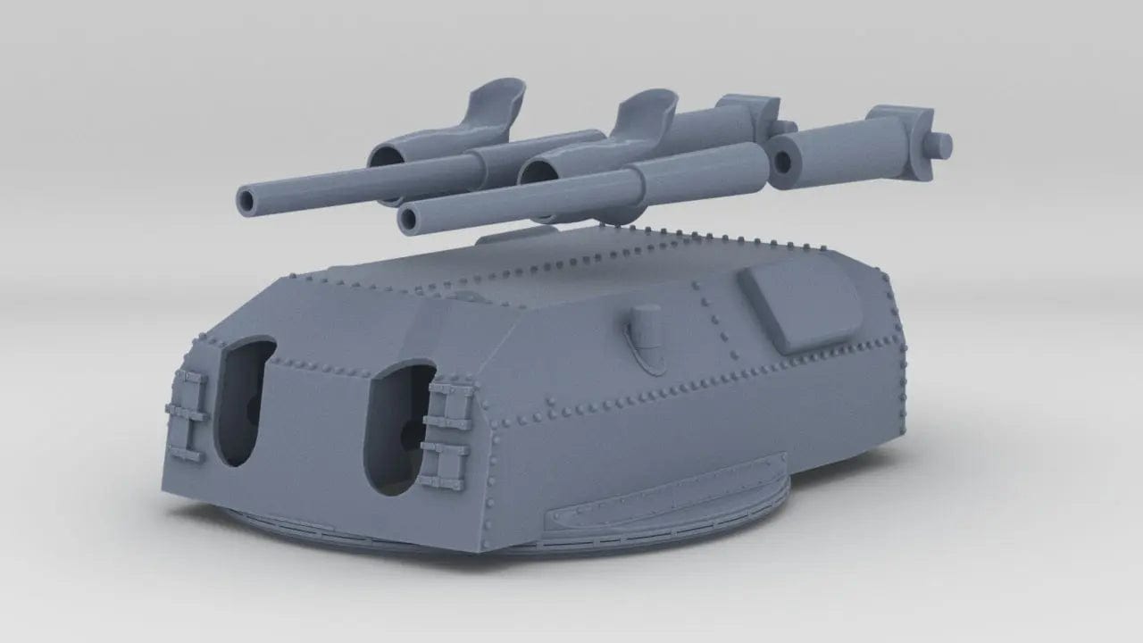1/72 DKM 38cm SK C/34 Turret (Anton) Set - distefan 3d print