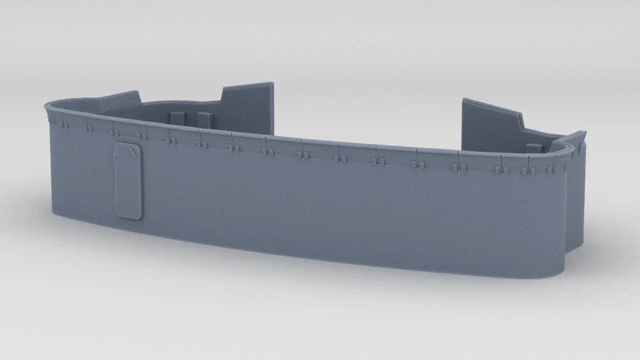 1/72 DKM Bismarck Aft 10.5m Rangefinder Shield - distefan 3d print