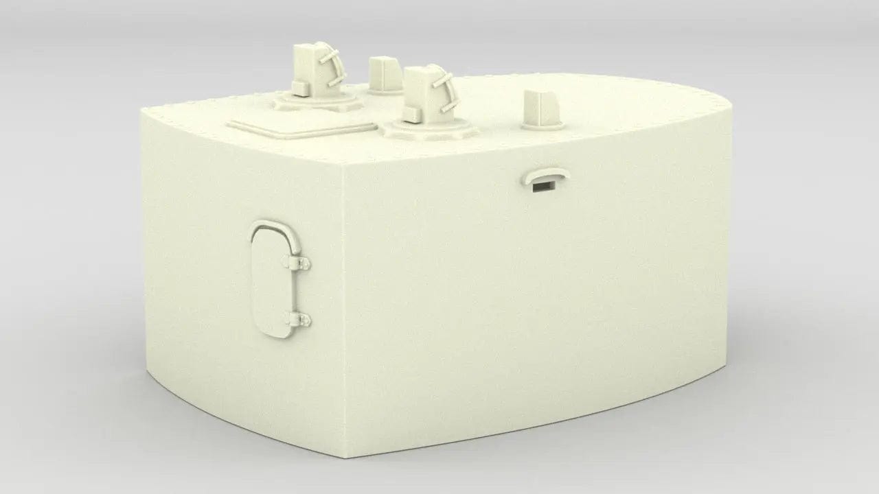 1/72 DKM Bismarck Aft Housing 10.5m RF w/ Mast - distefan 3d print