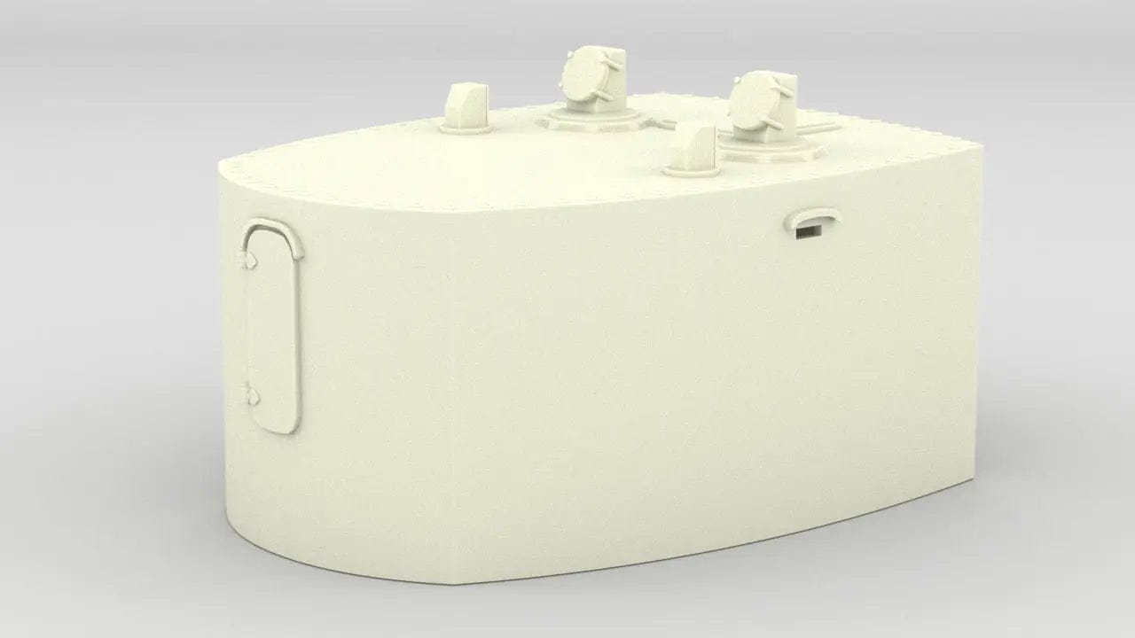 1/72 DKM Bismarck Aft Housing 10.5m RF w/ Mast - distefan 3d print