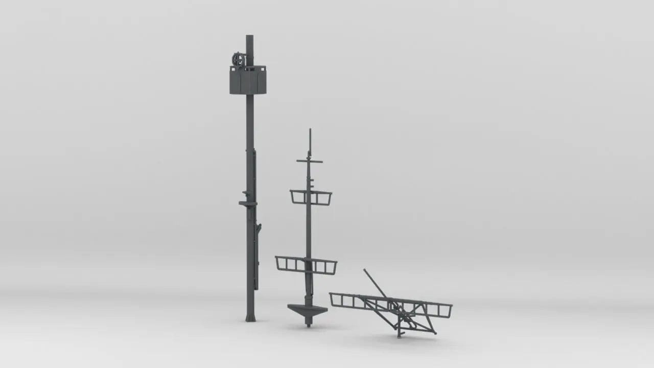 1/72 DKM Bismarck Aft Mast - distefan 3d print