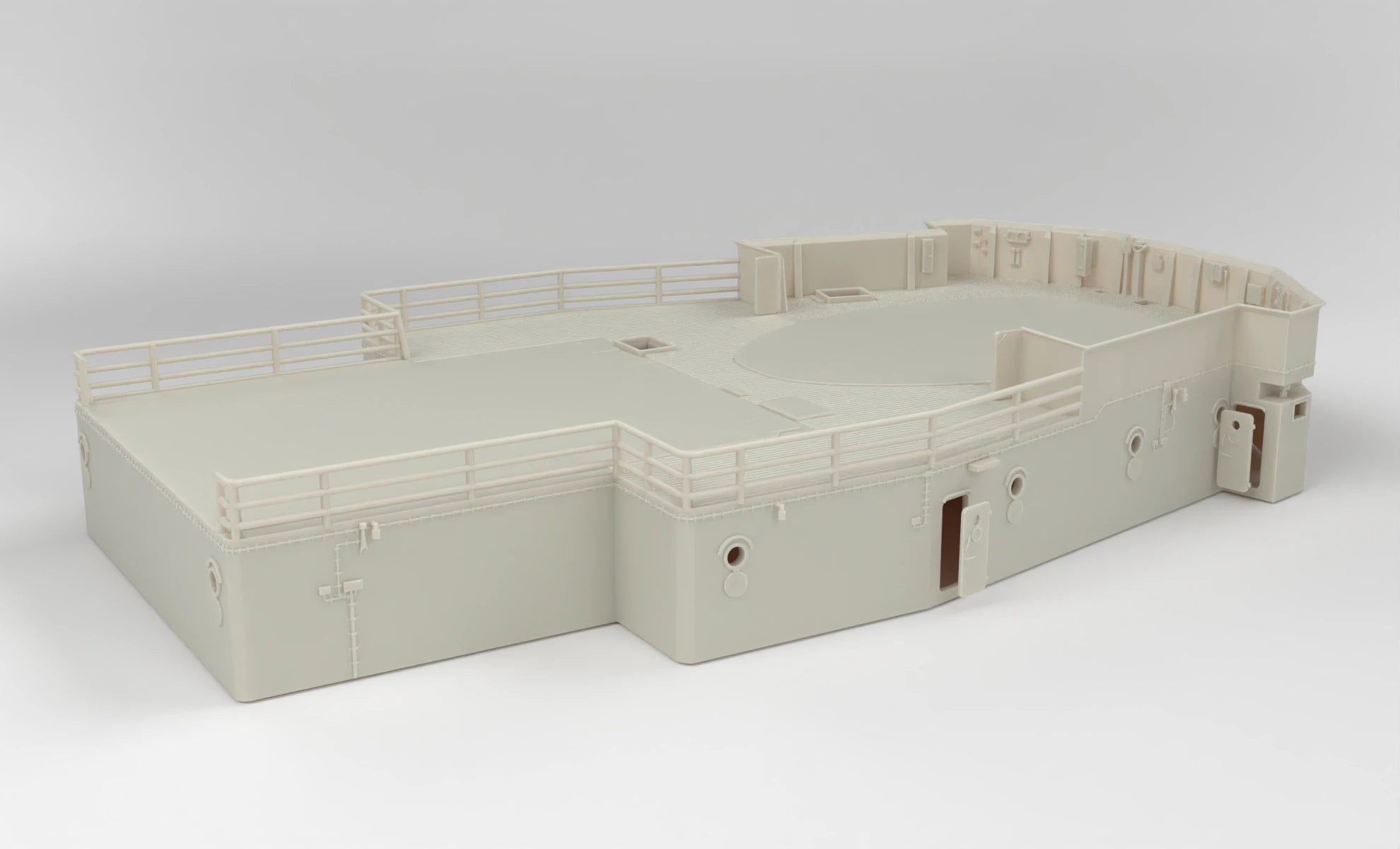 1/72 DKM Bismarck Forward Lower Mast Deck - distefan 3d print