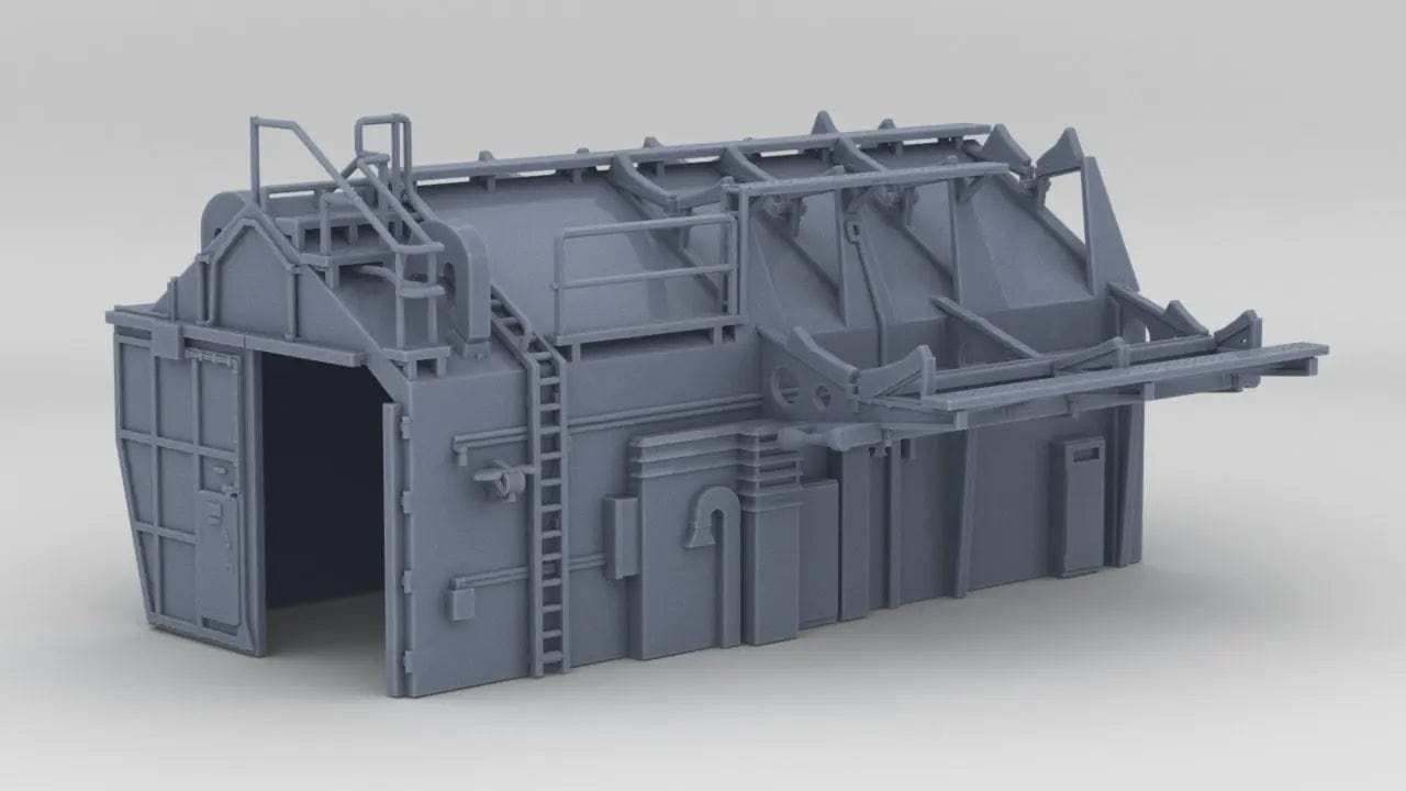 1/72 DKM Bismarck Hangar Port - distefan 3d print