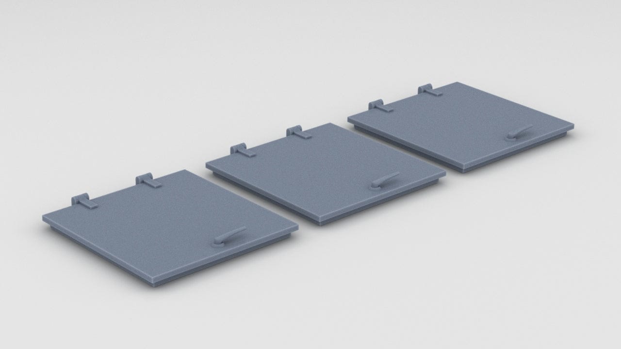 1/72 DKM Raumboote R-301 Aft Deck Hatches Set (3pcs) - distefan 3d print