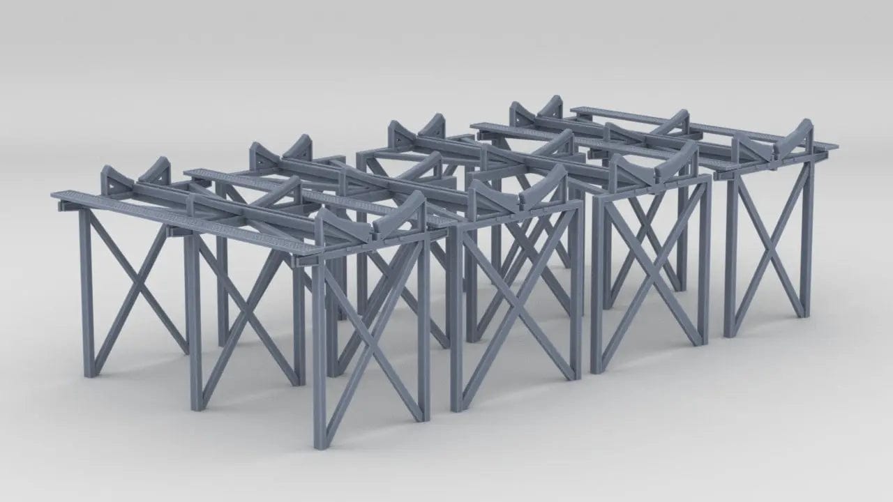 1/72 DKM Scharnhorst Amidships Deck 1 Boat Cradle Set #2 (4pcs) - distefan 3d print