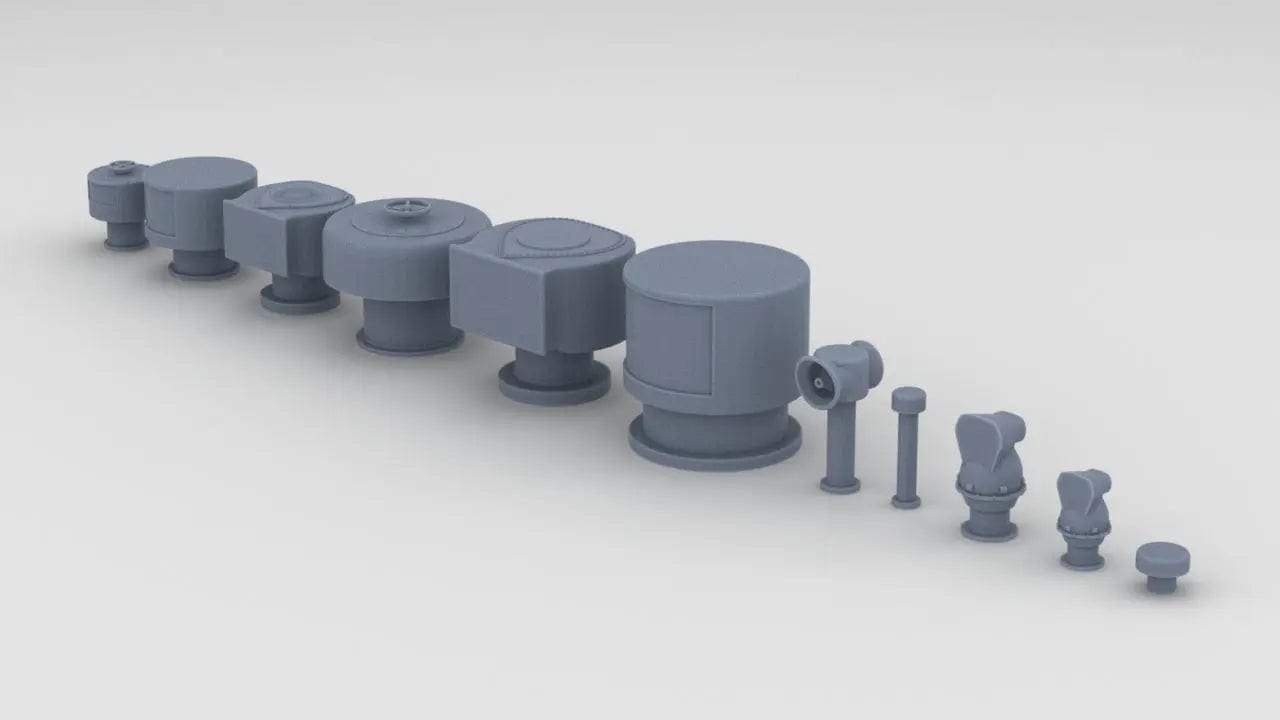 1/72 IJN Vent Set (11pcs) - distefan 3d print
