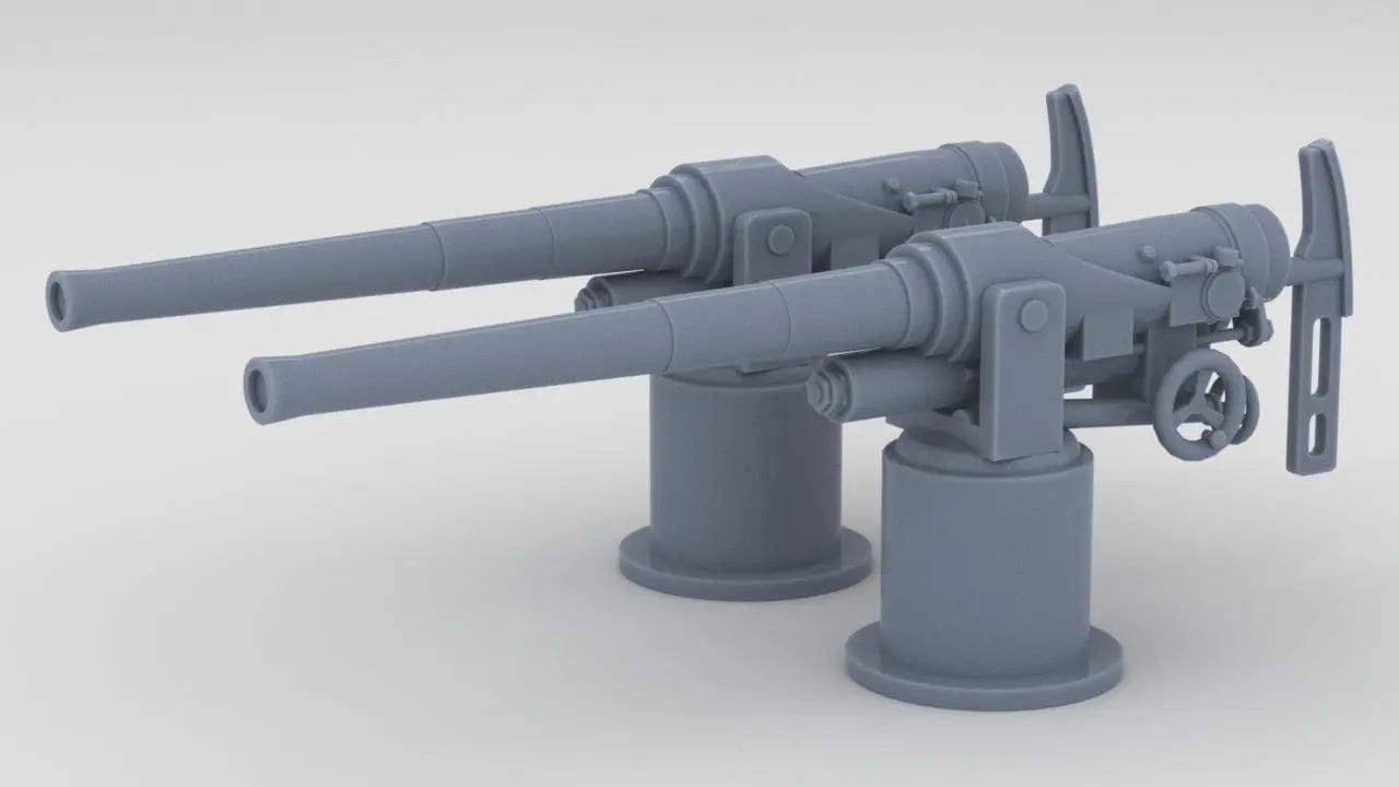 1/72 RN QF 12-Pounder (76.2 mm) Gun Set (2pcs) - distefan 3d print
