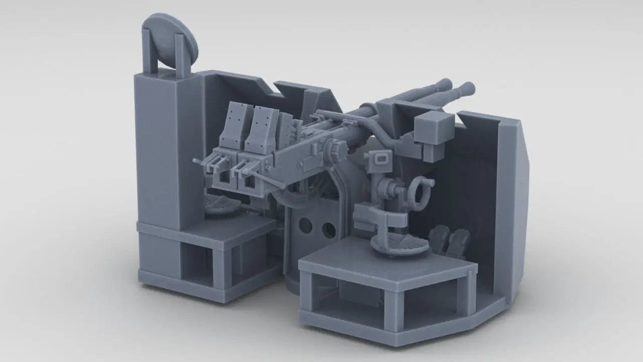 1/72 RN Twin 40mm Bofors Gun - distefan 3d print