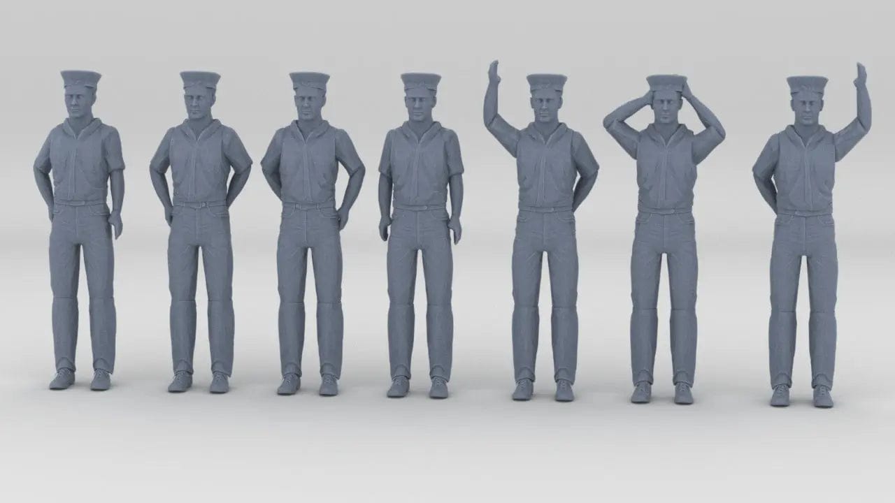 1/72 Royal Navy Sailors Set (7pcs)- distefan 3d print