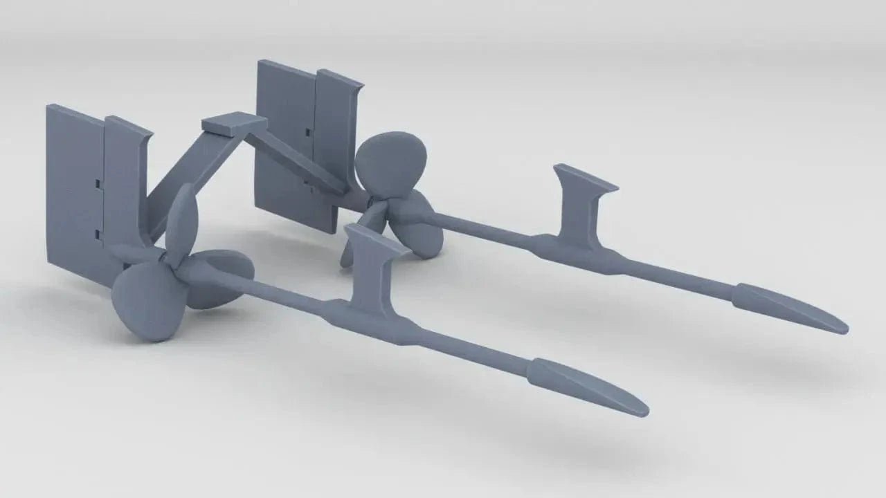 1/72 USN Props Supports & Rudders - distefan 3d print