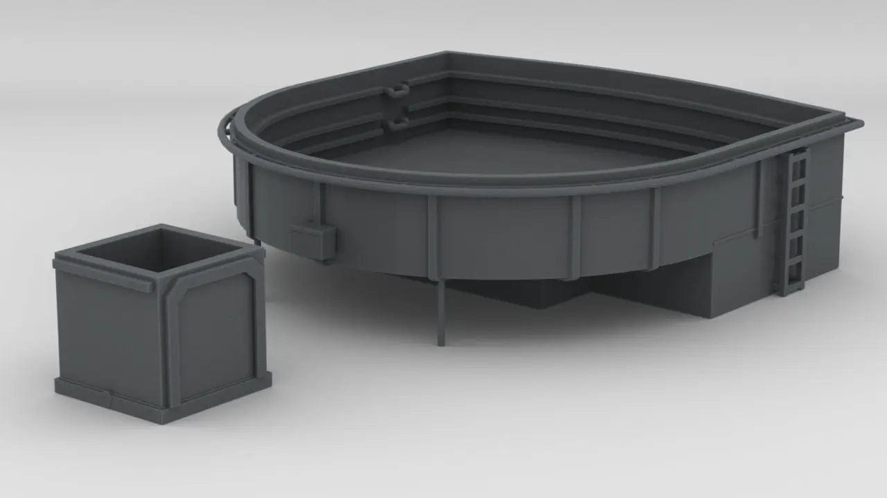 1/72 USS Iowa BB-61 Stern Main Turret Tub for 40mm Bofors - distefan 3d print