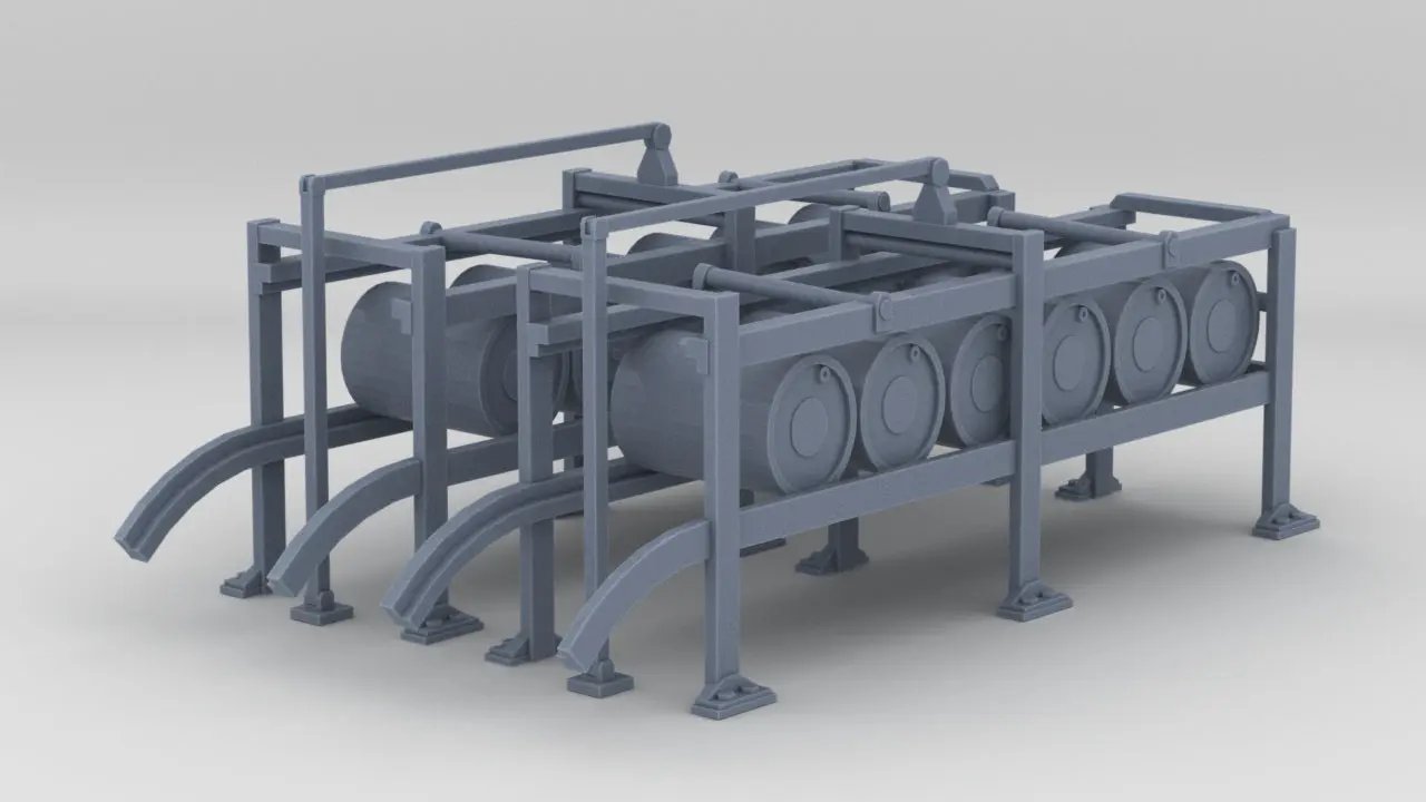 1/74 USS Sub Chaser Depth Charge Rack Set - distefan 3d print)