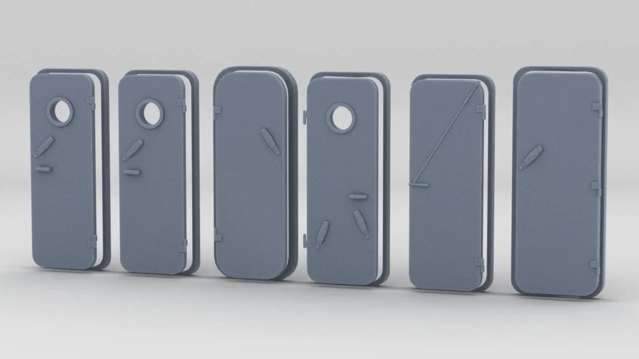 1/87 DKM Watertight Doors (Türen) Set (6pcs) - distefan 3d print