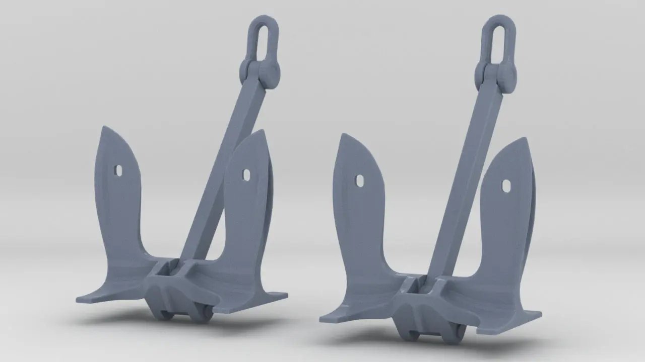 1/87 USN Anchor 9.000lbs. Set (2pcs) - distefan 3d print
